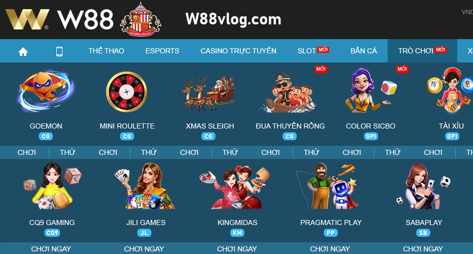 W88 Kho trò chơi của w88